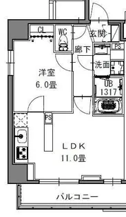 S-RESIDENCE新御徒町West【2階】の間取り