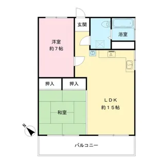 卯の花ハイツ【2階】の間取り