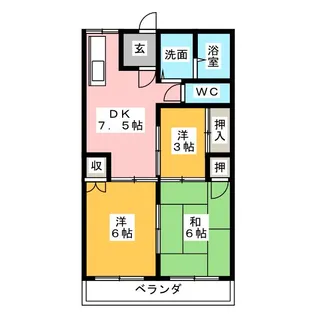 ディスティーノ高富【1階】の間取り