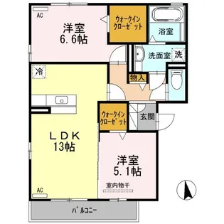 セジュール 三ツ池 A棟【3階】の間取り
