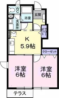 メリースクエアセブン【1階】の間取り