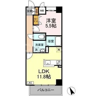 ベルファミーユ高根台II【5階】の間取り