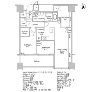 白金ザ・スカイ E棟【21階】の間取り