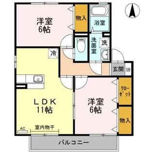 ラ・ベルドミール III棟【2階】の間取り