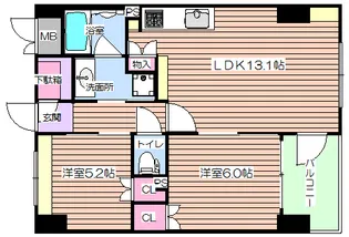 シティエール東梅田【3階】の間取り