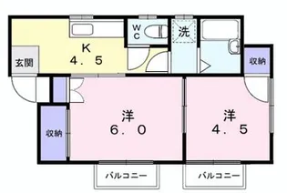 ハイツ野崎A【2階】の間取り