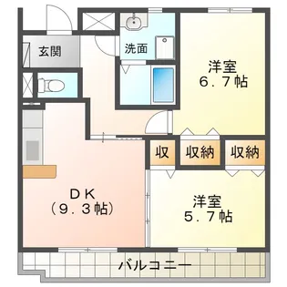 メルベーユ【1階】の間取り