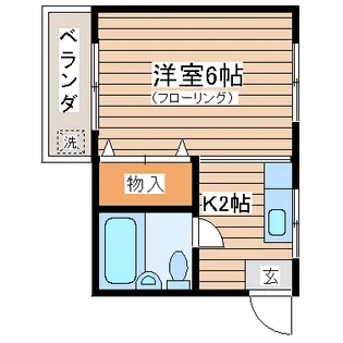 カウラ荘B棟【2階】の間取り