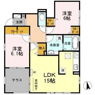 プレジール美沢 F【1階】の間取り