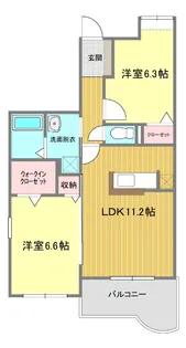 カーサベーネA【3階】の間取り