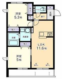 CasaBianca西府【1階】の間取り