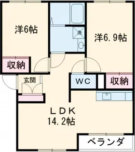 ハイツベルパール【1階】の間取り