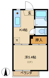 プラムハイツB【2階】の間取り