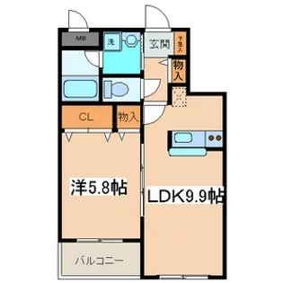 メゾンクレールHiyoshi【2階】の間取り