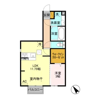 群馬県前橋市上大島町【アパート】の間取り