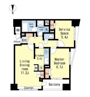 クレッセント麻布II【4階】の間取り