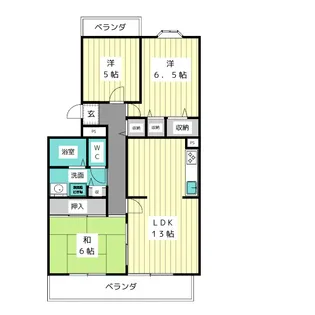 アーバンラフレ星ヶ丘4号棟【2階】の間取り
