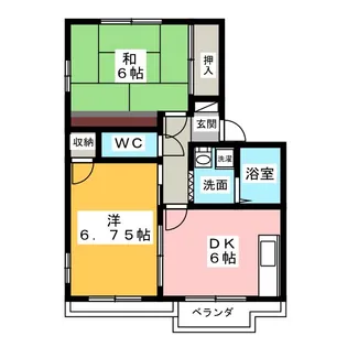 青清ハイツA【2階】の間取り