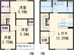 リーブルファイン津興柳山第二 2号棟の間取り