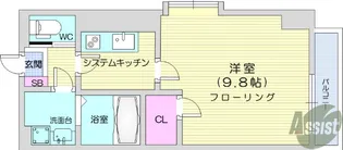アンソレイユ河原町【4階】の間取り