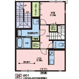 ニュースカイタウンA棟【2階】の間取り