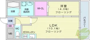 フラワータウン八木山【1階】の間取り
