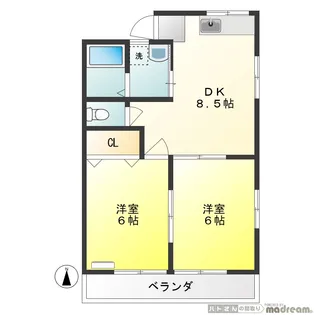 国領ハイツ【1階】の間取り