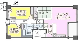 東京都渋谷区西原1【マンション】の間取り