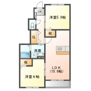 ピース ガーデンA【1階】の間取り