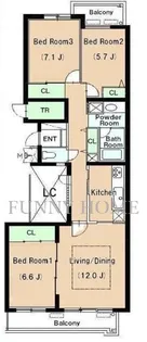 リュゼ経堂【1階】の間取り