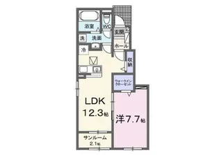 1LDKの間取り画像