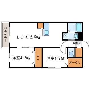 ベラージオ北22条【3階】の間取り