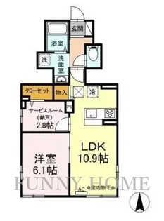 東京都世田谷区野沢4【アパート】の間取り