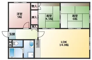 サングレイス西明石【3階】の間取り