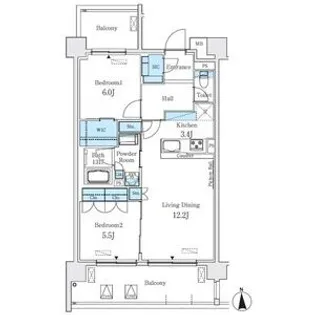 ベルヴュコート名古屋則武【5階】の間取り