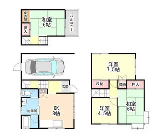 奈良県生駒市俵口町【一戸建】の間取り