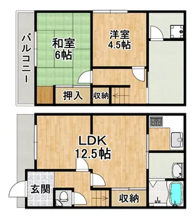 大阪府堺市西区浜寺諏訪森町西1【一戸建】の間取り