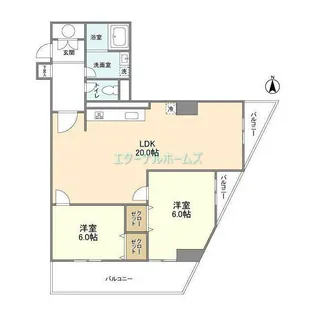 パティオ右近【6階】の間取り