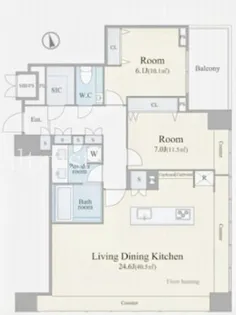 東京都港区麻布台3【マンション】の間取り