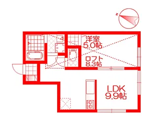 カーザフェリーチェ横浜西谷【2階】の間取り