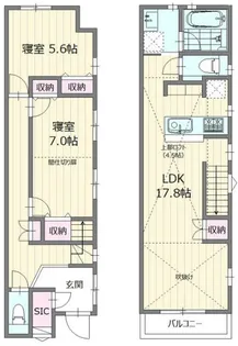 東京都国立市東4【一戸建】の間取り