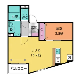 エスポワール エレ 六番町【3階】の間取り