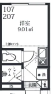 東京都杉並区方南1【アパート】の間取り