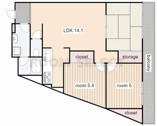 エスポアール荒江【2階】の間取り