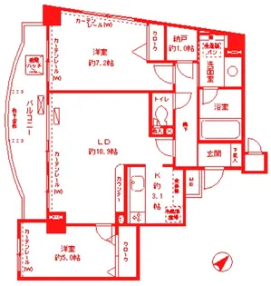 ミレニアムコート青葉台【2階】の間取り