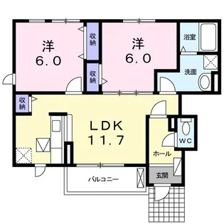 カーサ壱番館【1階】の間取り