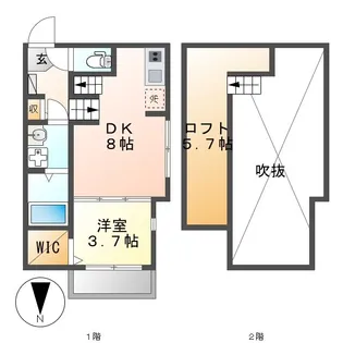ハーモニーテラス七番町【2階】の間取り