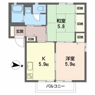 サンライト芳賀【2階】の間取り