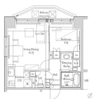 東京都千代田区岩本町1【マンション】の間取り