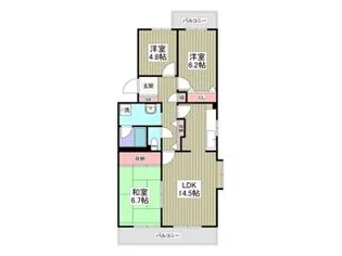 竜ケ崎ハイツB【1階】の間取り